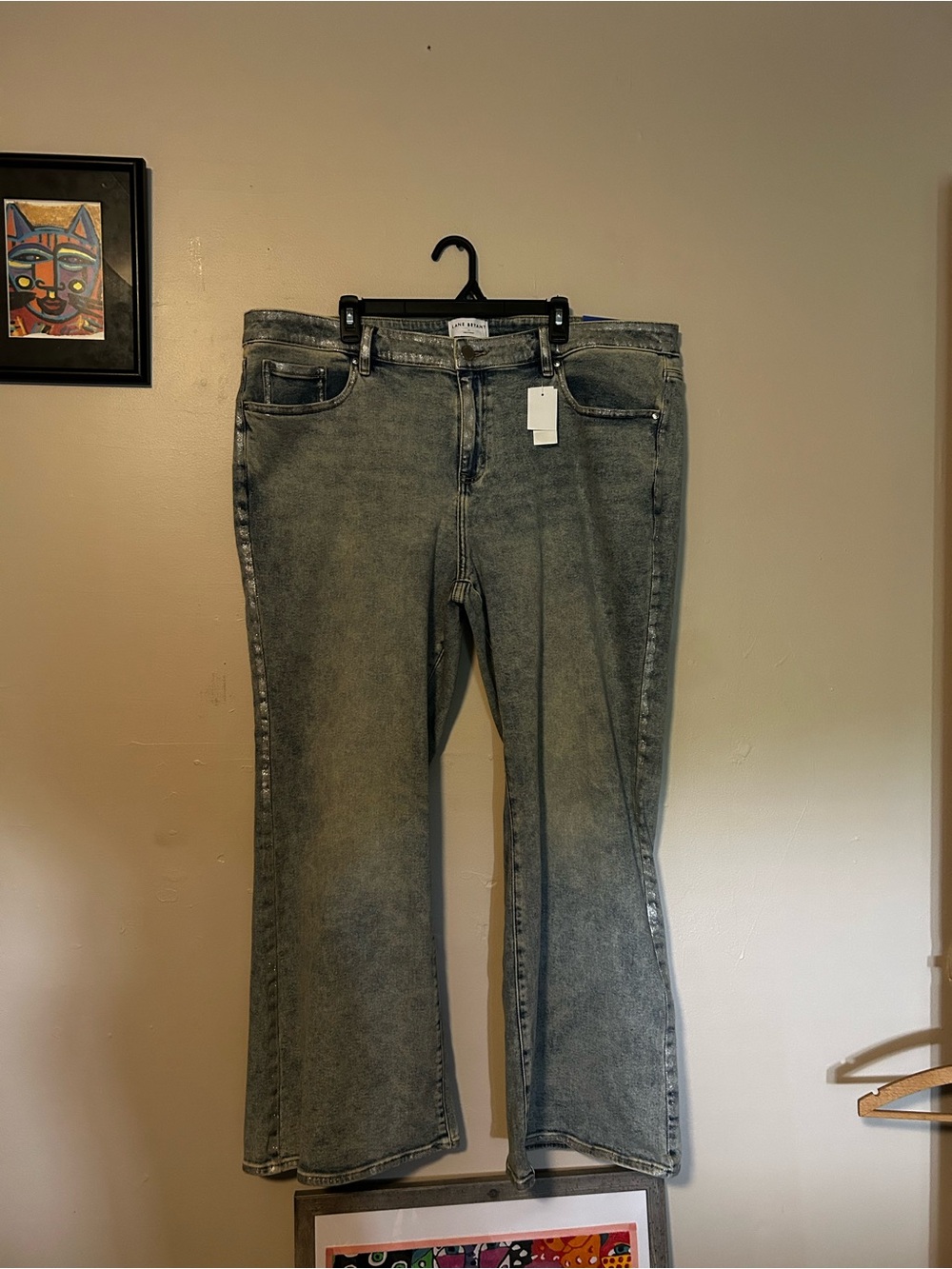 Lane Bryant SPARKLE Acid-Wash  Flare Jeans